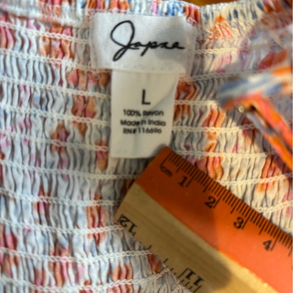 Japna Floral Maxi Dress with Orange and Pink Accents - Picture 10 of 14